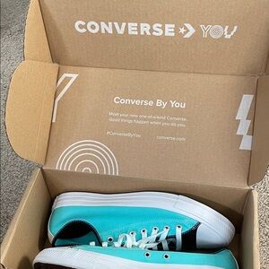 Converse Turquoise and White Sneakers